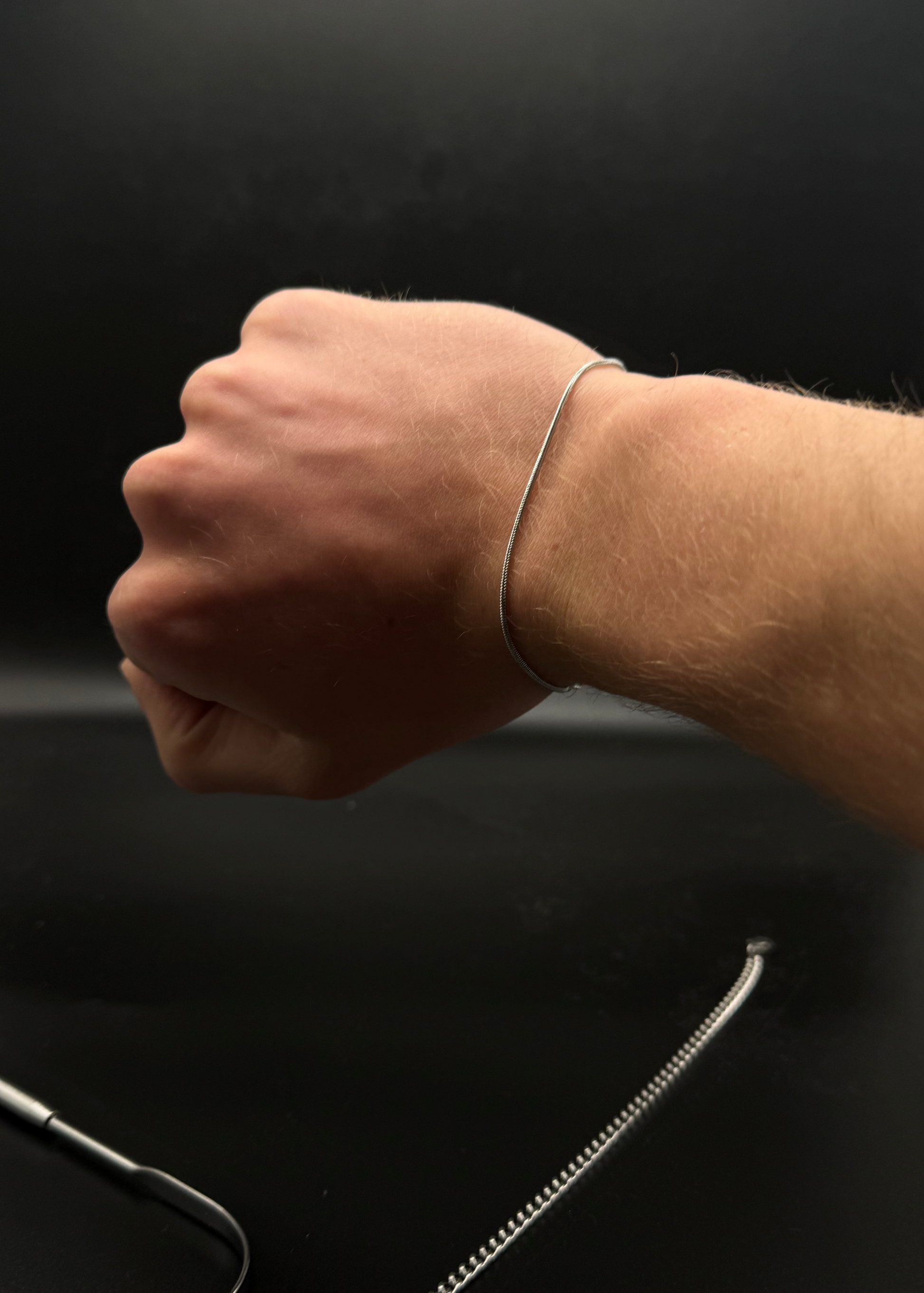 2mm Silver Snake Bracelet